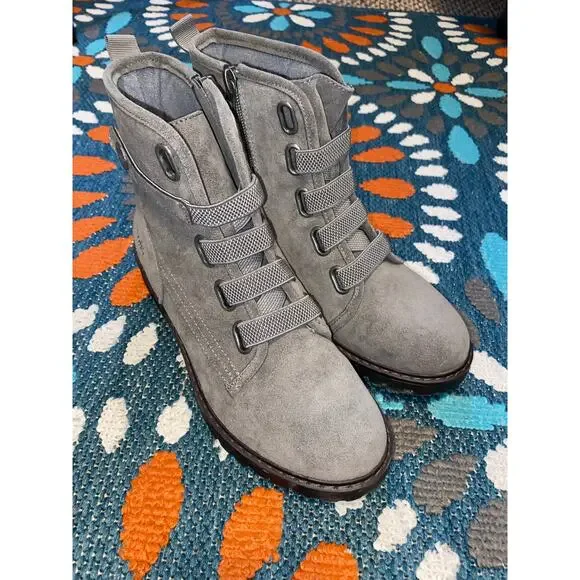 Blowfish Malibu Gray Combat Boots – Size 8.5 - Picture 1 of 11